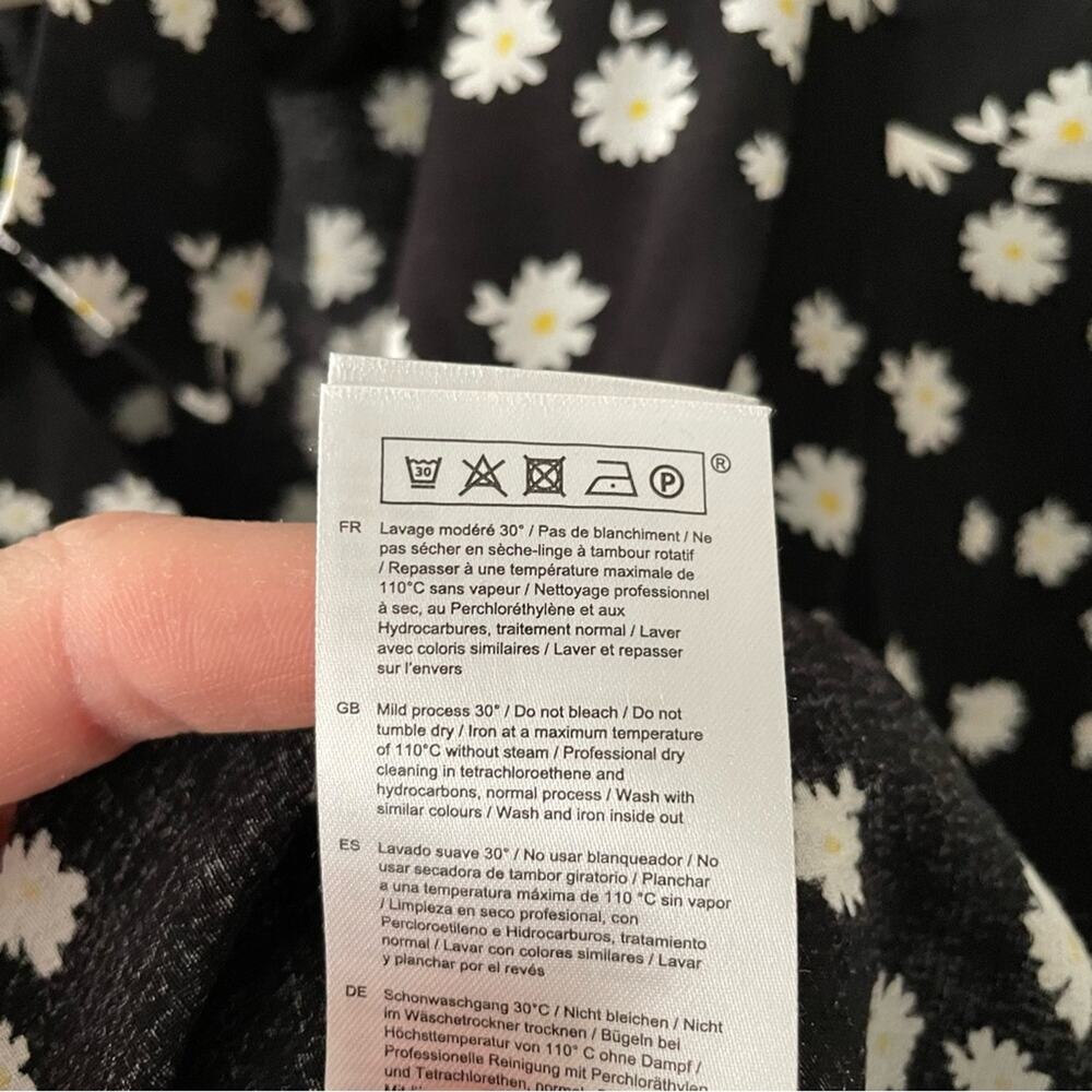 Maje Cosini Daisy Print Tie Neck Blouse Size 2 - Picture 7 of 9